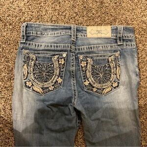 Miss Me Blue Jeans with Embroidered Pockets